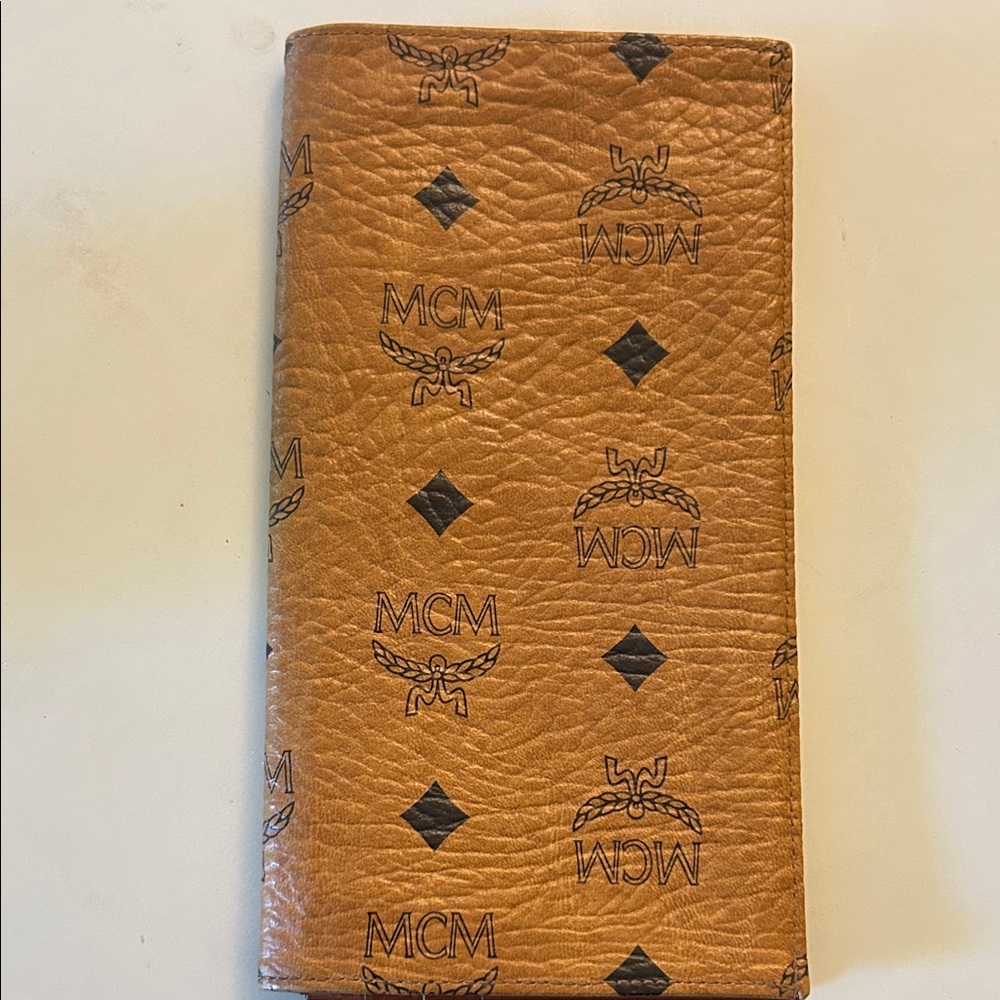 MCM Cognac Visetos Leather Brown Bifold Wallet size:7.25” L x 3.75” H - Picture 12 of 14